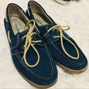 Steve Madden Sallutte Blue Leather Loafers